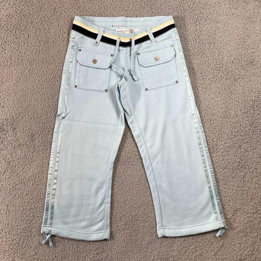 Triple Five Soul Cropped Pants Vintage Women's‎ XS Light Blue Sweatpants NWT